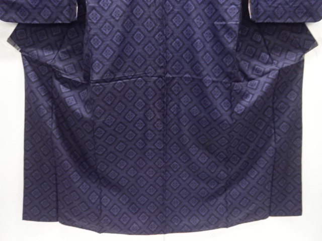  大正ロマン　菱模様織り出し本場泥大島紬着物